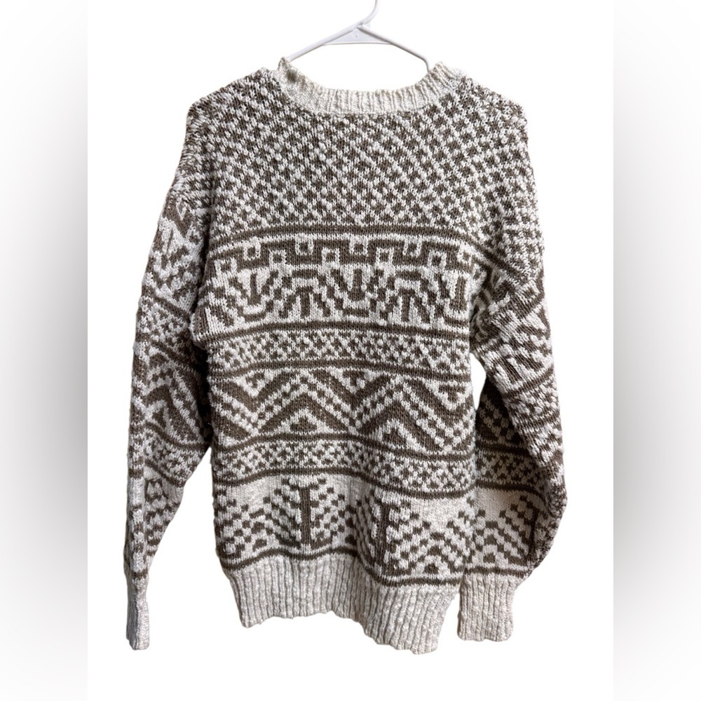 Vintage Boathouse Sweater Men’s L Fair Isle Knit 100% Cotton Made in USA - Picture 2 of 4